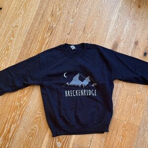 Breckenridge Navy Mountain Print Sweater